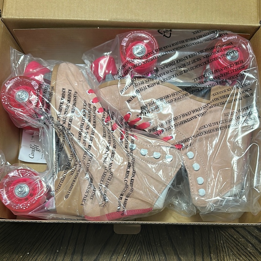 Suede Roller Skates with Pink Accents - Picture 6 of 9